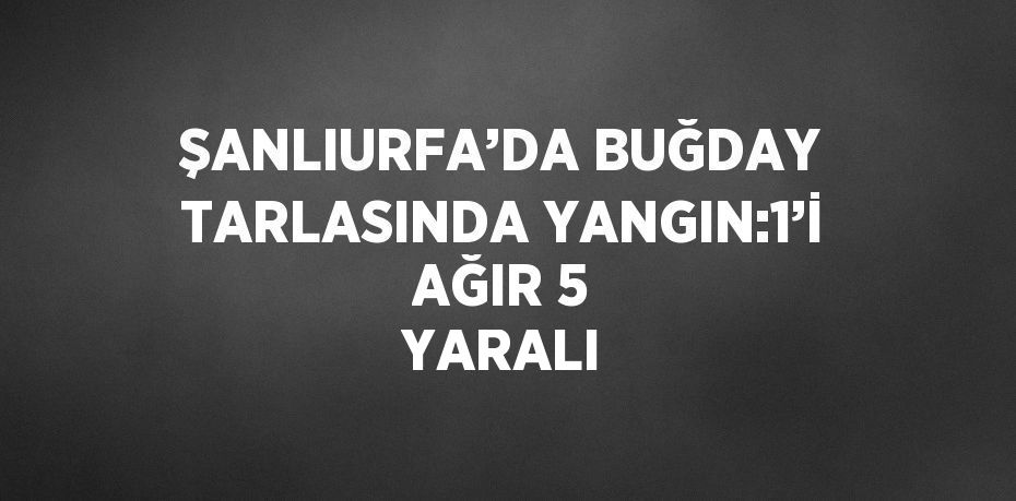 ŞANLIURFA’DA BUĞDAY TARLASINDA YANGIN:1’İ AĞIR 5 YARALI
