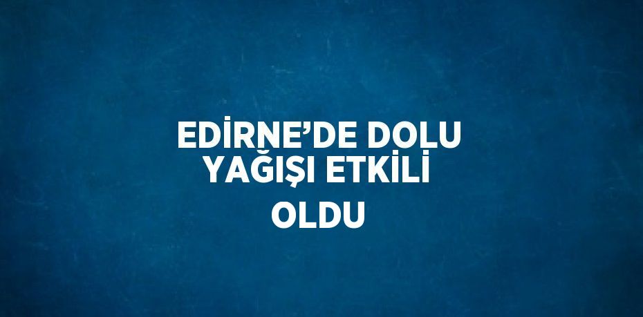EDİRNE’DE DOLU YAĞIŞI ETKİLİ OLDU
