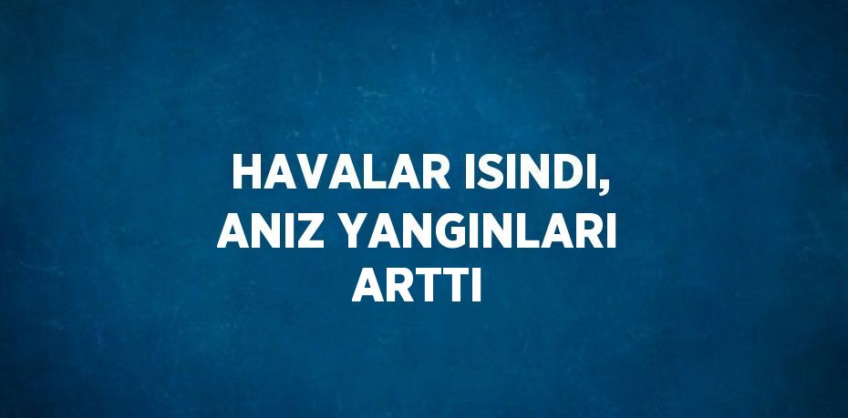 HAVALAR ISINDI, ANIZ YANGINLARI ARTTI