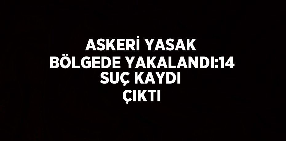 ASKERİ YASAK BÖLGEDE YAKALANDI:14 SUÇ KAYDI ÇIKTI