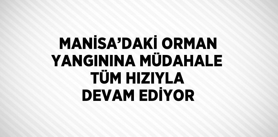 MANİSA’DAKİ ORMAN YANGININA MÜDAHALE TÜM HIZIYLA DEVAM EDİYOR