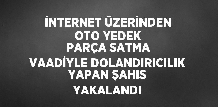 İNTERNET ÜZERİNDEN OTO YEDEK PARÇA SATMA VAADİYLE DOLANDIRICILIK YAPAN ŞAHIS YAKALANDI