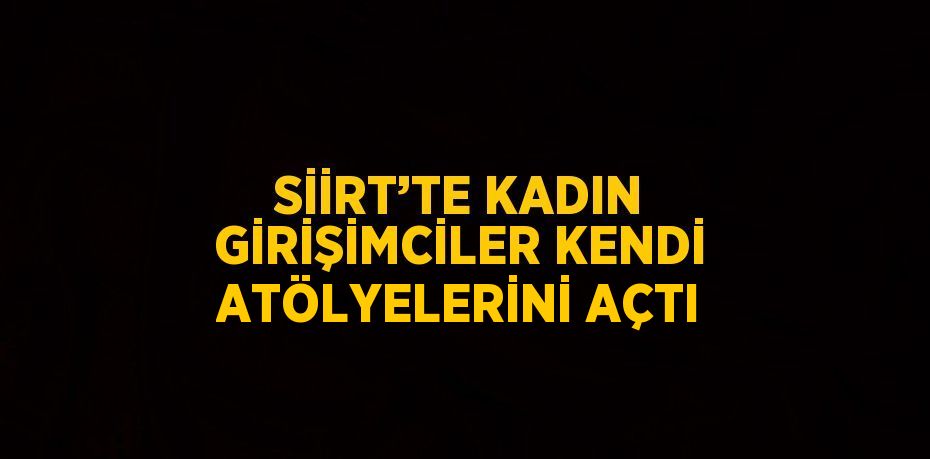 SİİRT’TE KADIN GİRİŞİMCİLER KENDİ ATÖLYELERİNİ AÇTI