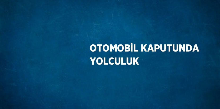 OTOMOBİL KAPUTUNDA YOLCULUK