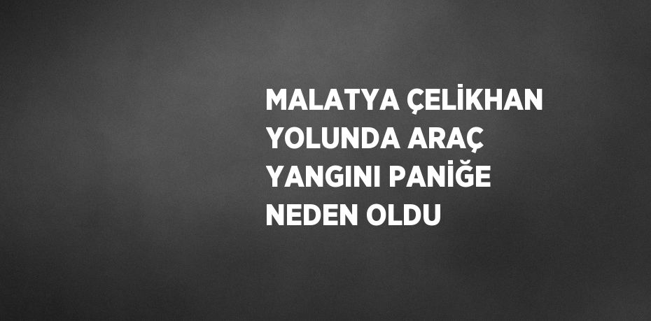 MALATYA ÇELİKHAN YOLUNDA ARAÇ YANGINI PANİĞE NEDEN OLDU