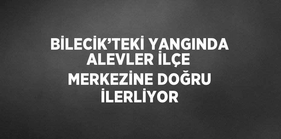 BİLECİK’TEKİ YANGINDA ALEVLER İLÇE MERKEZİNE DOĞRU İLERLİYOR