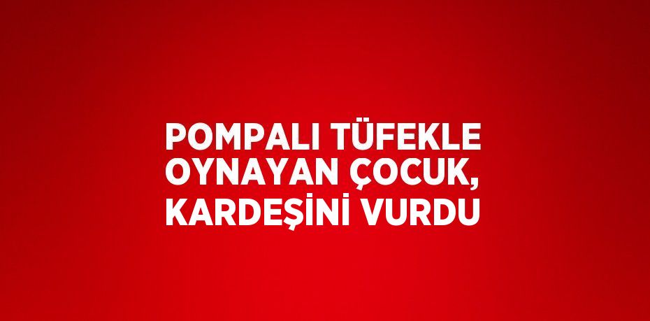 POMPALI TÜFEKLE OYNAYAN ÇOCUK, KARDEŞİNİ VURDU