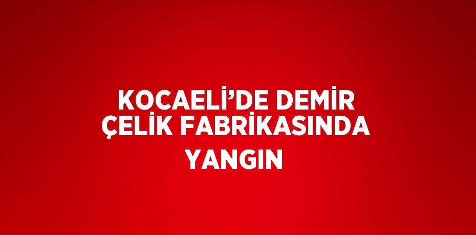 KOCAELİ’DE DEMİR ÇELİK FABRİKASINDA YANGIN