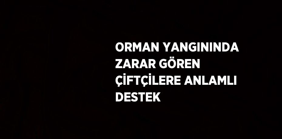 ORMAN YANGININDA ZARAR GÖREN ÇİFTÇİLERE ANLAMLI DESTEK