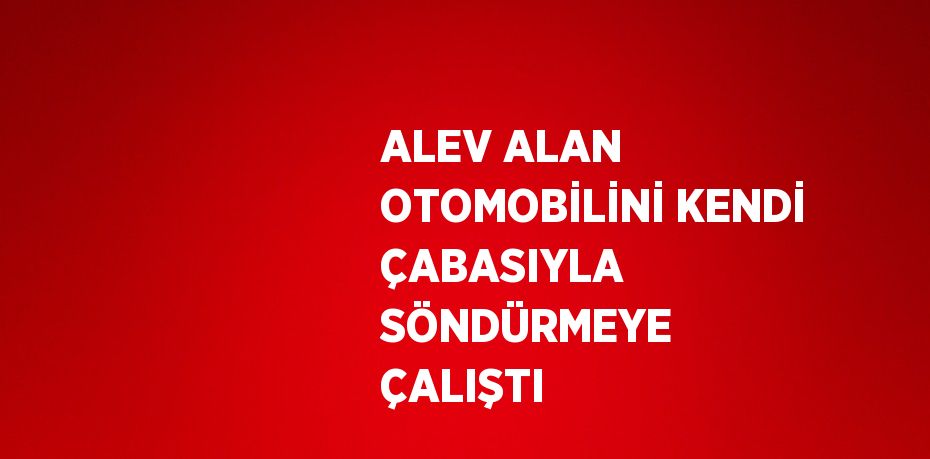 ALEV ALAN OTOMOBİLİNİ KENDİ ÇABASIYLA SÖNDÜRMEYE ÇALIŞTI
