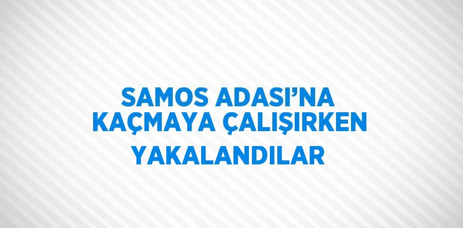 SAMOS ADASI’NA KAÇMAYA ÇALIŞIRKEN YAKALANDILAR