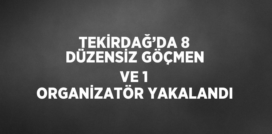 TEKİRDAĞ’DA 8 DÜZENSİZ GÖÇMEN VE 1 ORGANİZATÖR YAKALANDI