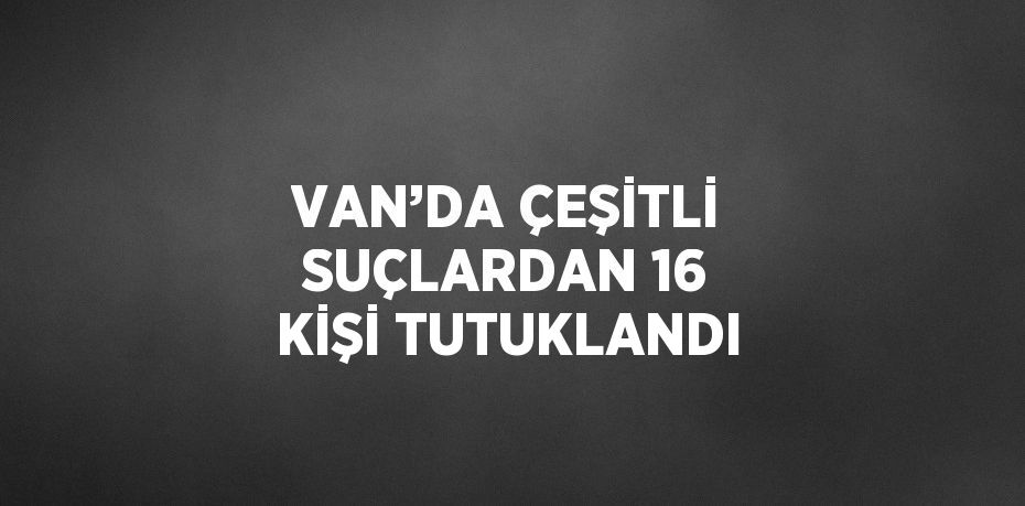 VAN’DA ÇEŞİTLİ SUÇLARDAN 16 KİŞİ TUTUKLANDI