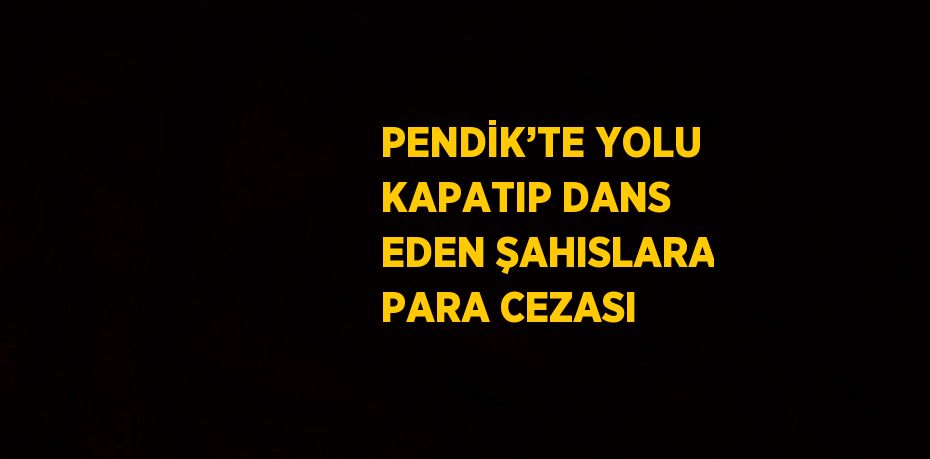 PENDİK’TE YOLU KAPATIP DANS EDEN ŞAHISLARA PARA CEZASI