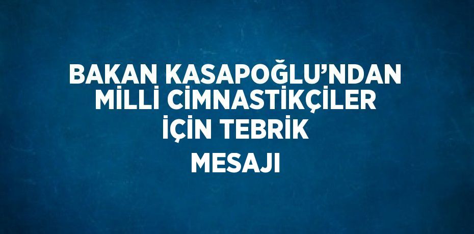 BAKAN KASAPOĞLU’NDAN MİLLİ CİMNASTİKÇİLER İÇİN TEBRİK MESAJI