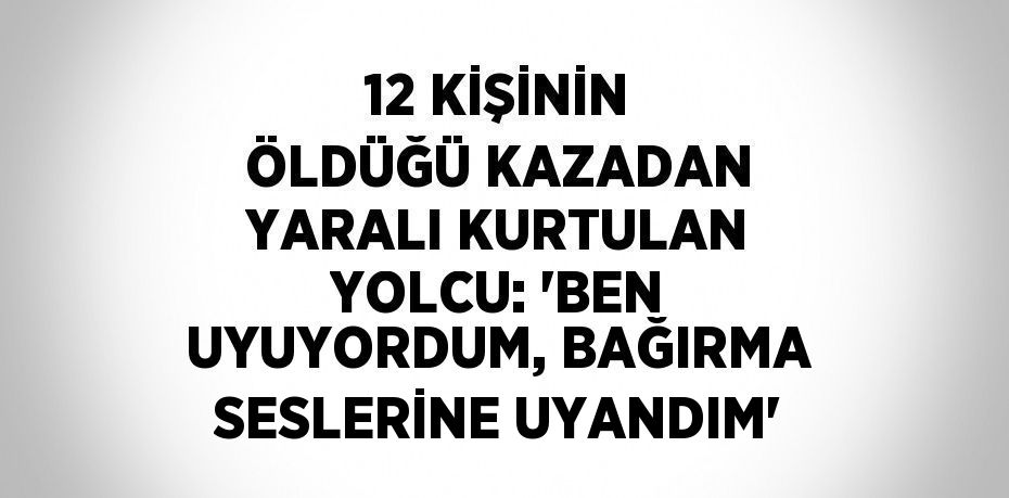 12 KİŞİNİN ÖLDÜĞÜ KAZADAN YARALI KURTULAN YOLCU: 'BEN UYUYORDUM, BAĞIRMA SESLERİNE UYANDIM'