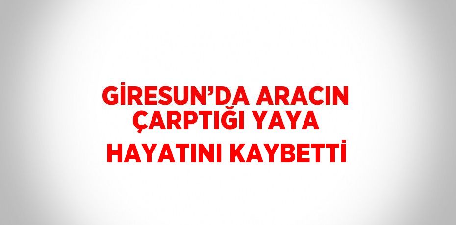 GİRESUN’DA ARACIN ÇARPTIĞI YAYA HAYATINI KAYBETTİ