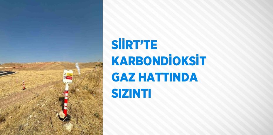 SİİRT’TE KARBONDİOKSİT GAZ HATTINDA SIZINTI