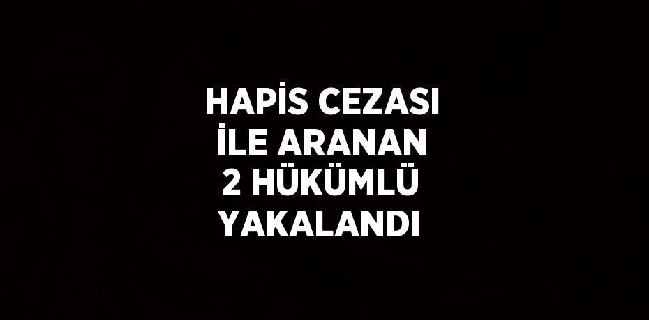 HAPİS CEZASI İLE ARANAN 2 HÜKÜMLÜ YAKALANDI