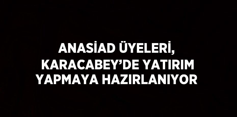 ANASİAD ÜYELERİ, KARACABEY’DE YATIRIM YAPMAYA HAZIRLANIYOR