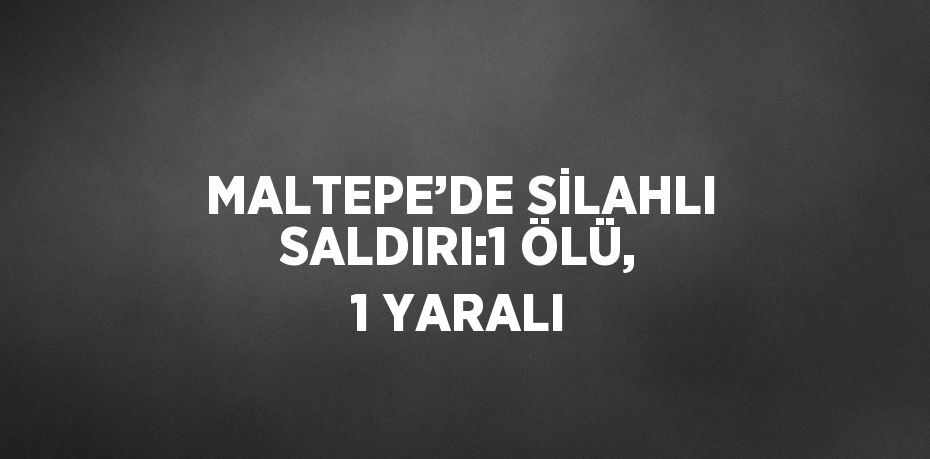 MALTEPE’DE SİLAHLI SALDIRI:1 ÖLÜ, 1 YARALI