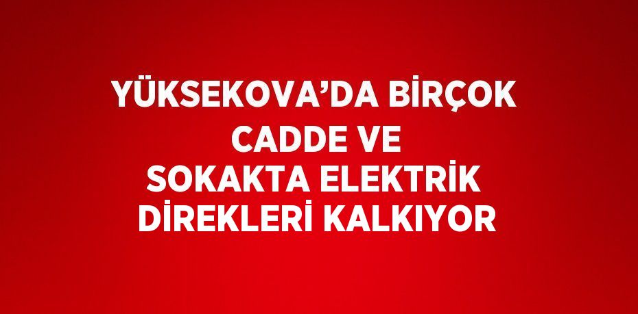 YÜKSEKOVA’DA BİRÇOK CADDE VE SOKAKTA ELEKTRİK DİREKLERİ KALKIYOR