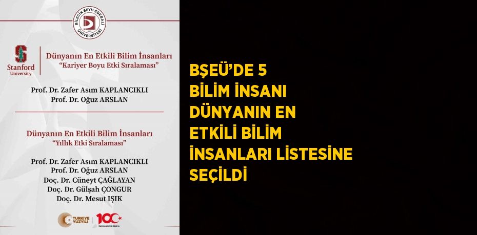 BŞEÜ’DE 5 BİLİM İNSANI DÜNYANIN EN ETKİLİ BİLİM İNSANLARI LİSTESİNE SEÇİLDİ