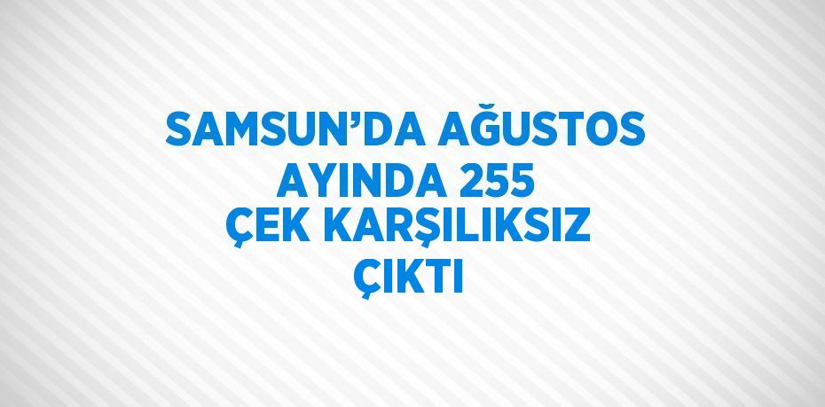 SAMSUN’DA AĞUSTOS AYINDA 255 ÇEK KARŞILIKSIZ ÇIKTI