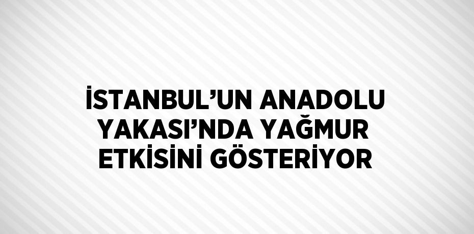 İSTANBUL’UN ANADOLU YAKASI’NDA YAĞMUR ETKİSİNİ GÖSTERİYOR