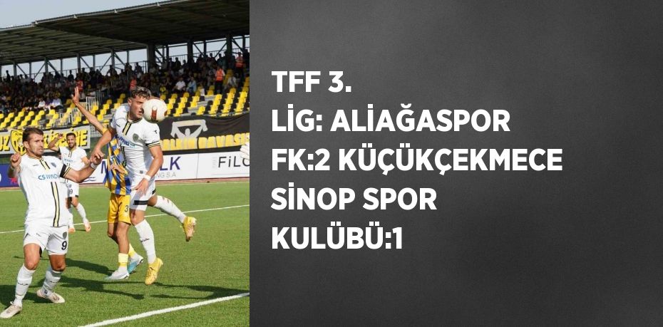 TFF 3. LİG: ALİAĞASPOR FK:2 KÜÇÜKÇEKMECE SİNOP SPOR KULÜBÜ:1