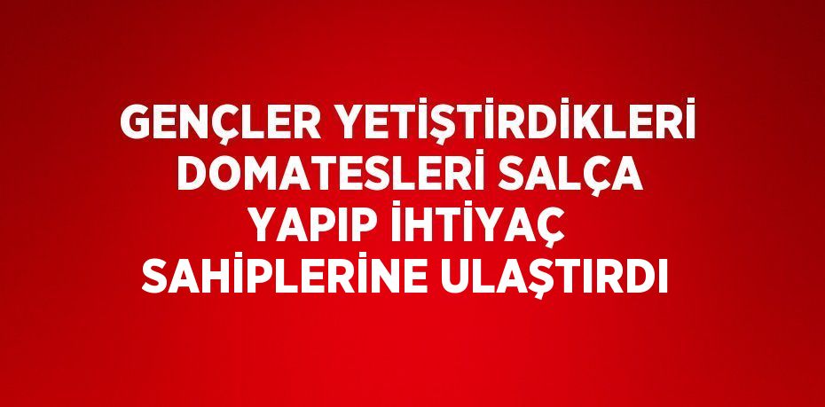 GENÇLER YETİŞTİRDİKLERİ DOMATESLERİ SALÇA YAPIP İHTİYAÇ SAHİPLERİNE ULAŞTIRDI