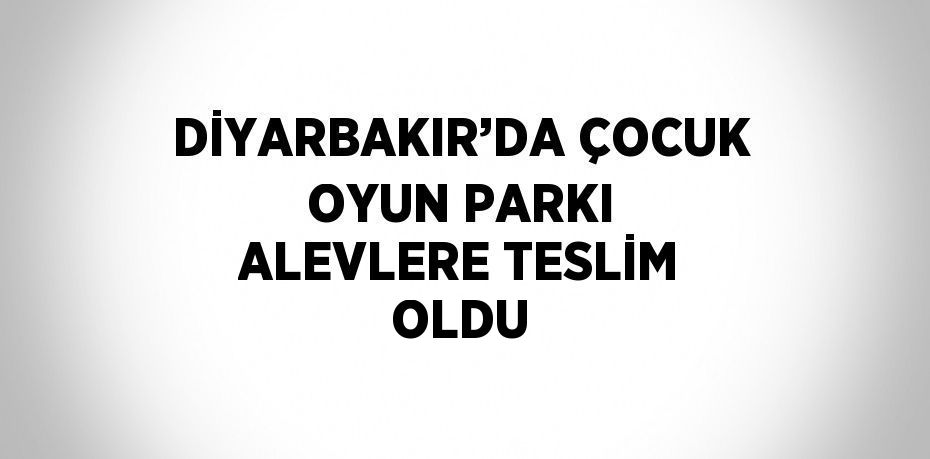 DİYARBAKIR’DA ÇOCUK OYUN PARKI ALEVLERE TESLİM OLDU