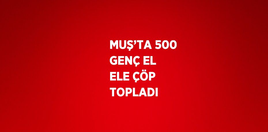 MUŞ’TA 500 GENÇ EL ELE ÇÖP TOPLADI