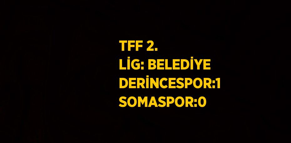 TFF 2. LİG: BELEDİYE DERİNCESPOR:1 SOMASPOR:0