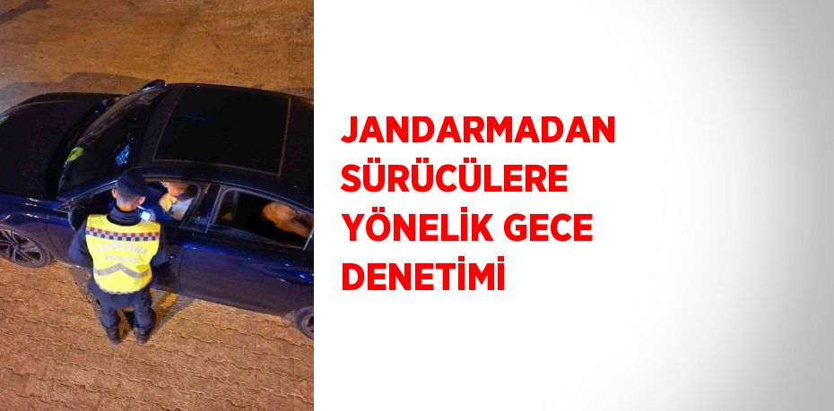 JANDARMADAN SÜRÜCÜLERE YÖNELİK GECE DENETİMİ