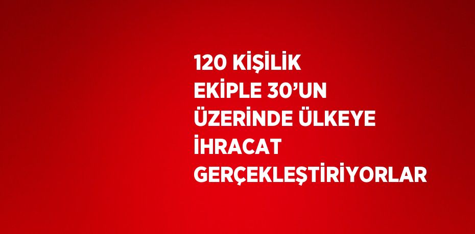 120 KİŞİLİK EKİPLE 30’UN ÜZERİNDE ÜLKEYE İHRACAT GERÇEKLEŞTİRİYORLAR