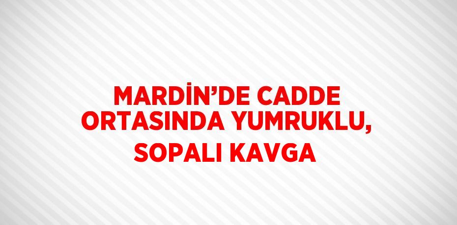 MARDİN’DE CADDE ORTASINDA YUMRUKLU, SOPALI KAVGA