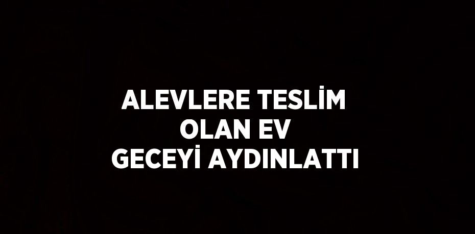 ALEVLERE TESLİM OLAN EV GECEYİ AYDINLATTI