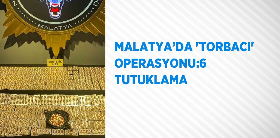 MALATYA’DA 'TORBACI' OPERASYONU:6 TUTUKLAMA