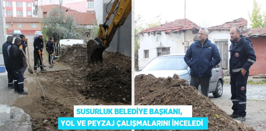 SUSURLUK BELEDİYE BAŞKANI,    YOL VE PEYZAJ ÇALIŞMALARINI İNCELEDİ