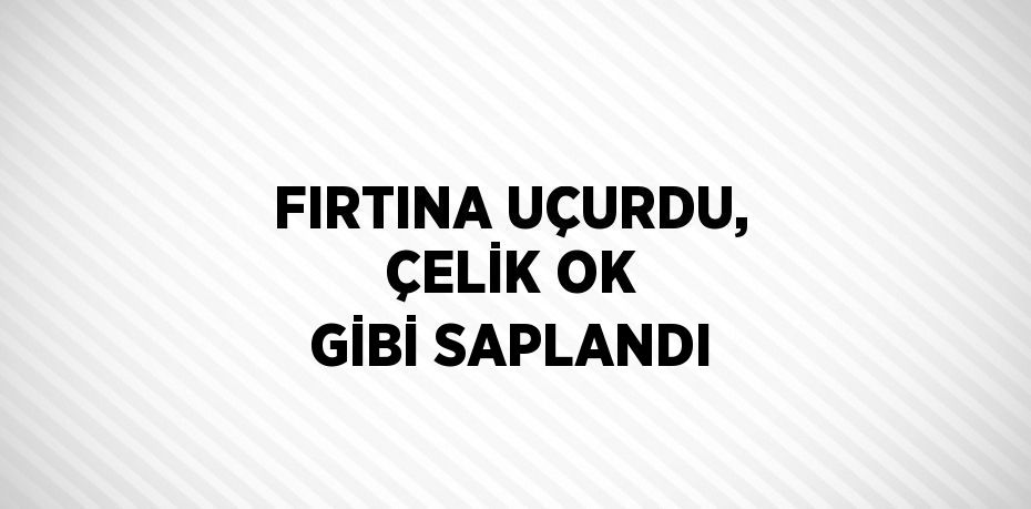 FIRTINA UÇURDU, ÇELİK OK GİBİ SAPLANDI