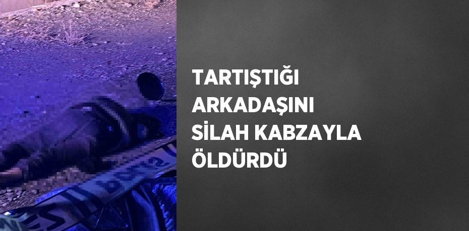 TARTIŞTIĞI ARKADAŞINI SİLAH KABZAYLA ÖLDÜRDÜ