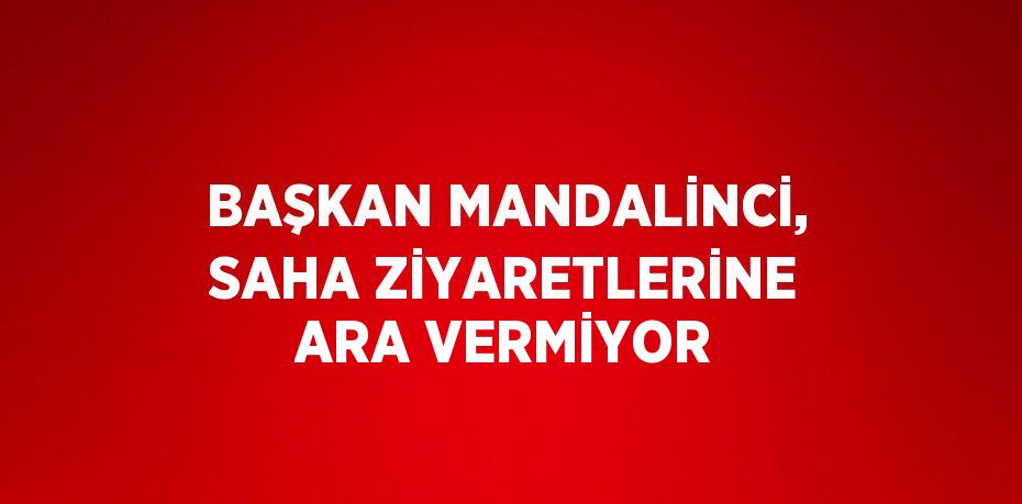 BAŞKAN MANDALİNCİ, SAHA ZİYARETLERİNE ARA VERMİYOR