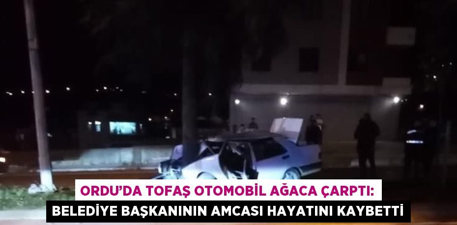 ORDU’DA TOFAŞ OTOMOBİL AĞACA ÇARPTI: BELEDİYE BAŞKANININ AMCASI HAYATINI KAYBETTİ