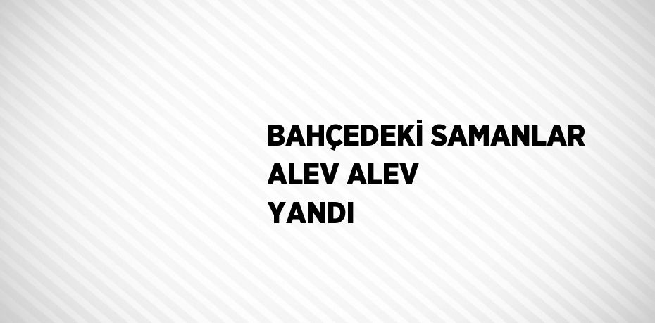 BAHÇEDEKİ SAMANLAR ALEV ALEV YANDI