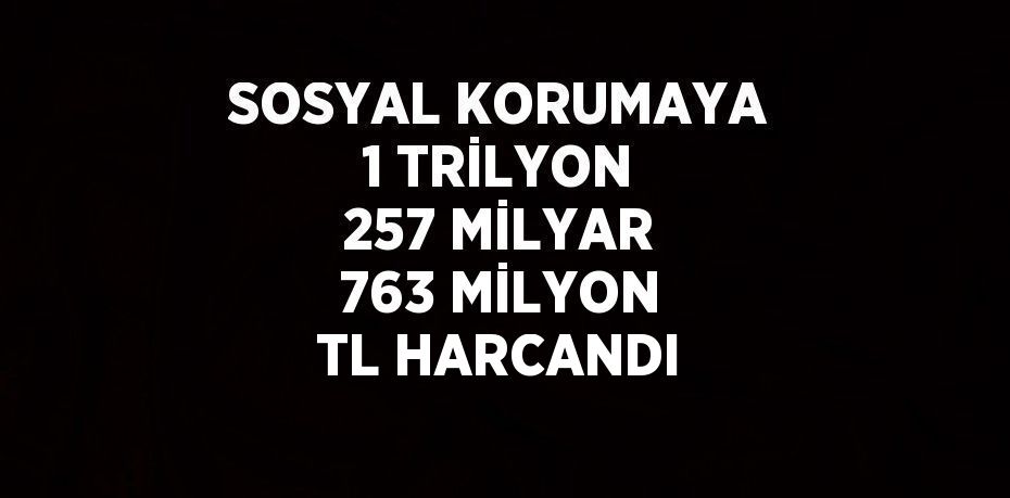 SOSYAL KORUMAYA 1 TRİLYON 257 MİLYAR 763 MİLYON TL HARCANDI