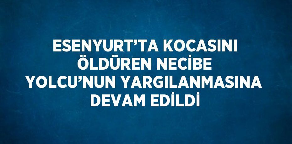 ESENYURT’TA KOCASINI ÖLDÜREN NECİBE YOLCU’NUN YARGILANMASINA DEVAM EDİLDİ