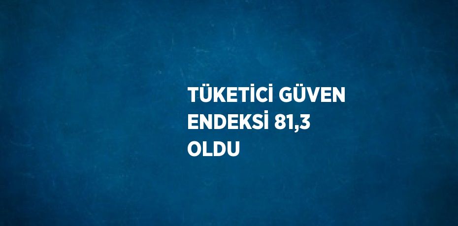 TÜKETİCİ GÜVEN ENDEKSİ 81,3 OLDU