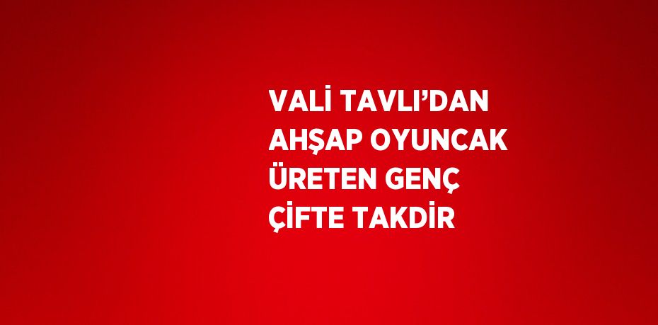 VALİ TAVLI’DAN AHŞAP OYUNCAK ÜRETEN GENÇ ÇİFTE TAKDİR