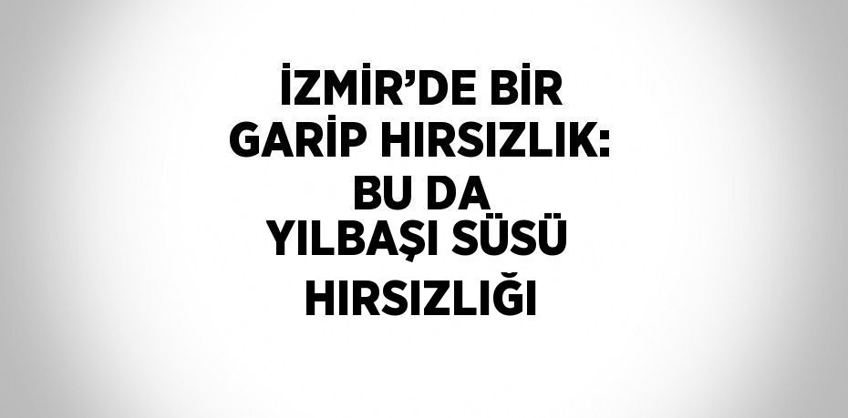 İZMİR’DE BİR GARİP HIRSIZLIK: BU DA YILBAŞI SÜSÜ HIRSIZLIĞI